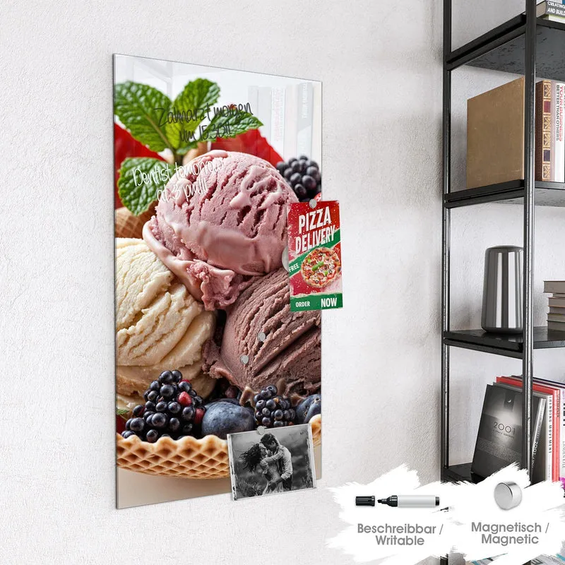 Magnettafel - Eiskugeln mit Beeren