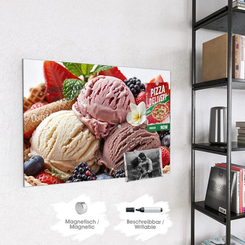Magnettafel - Eiskugeln mit Beeren