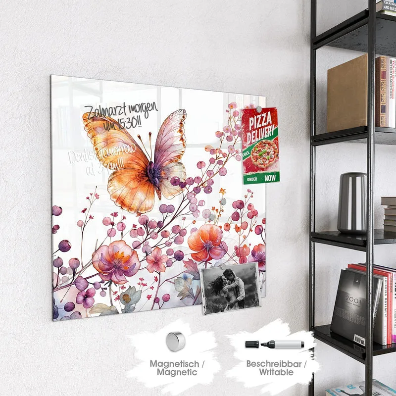 Magnettafel - Falter über Blüten