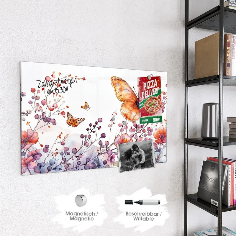 Magnettafel - Falter über Blüten