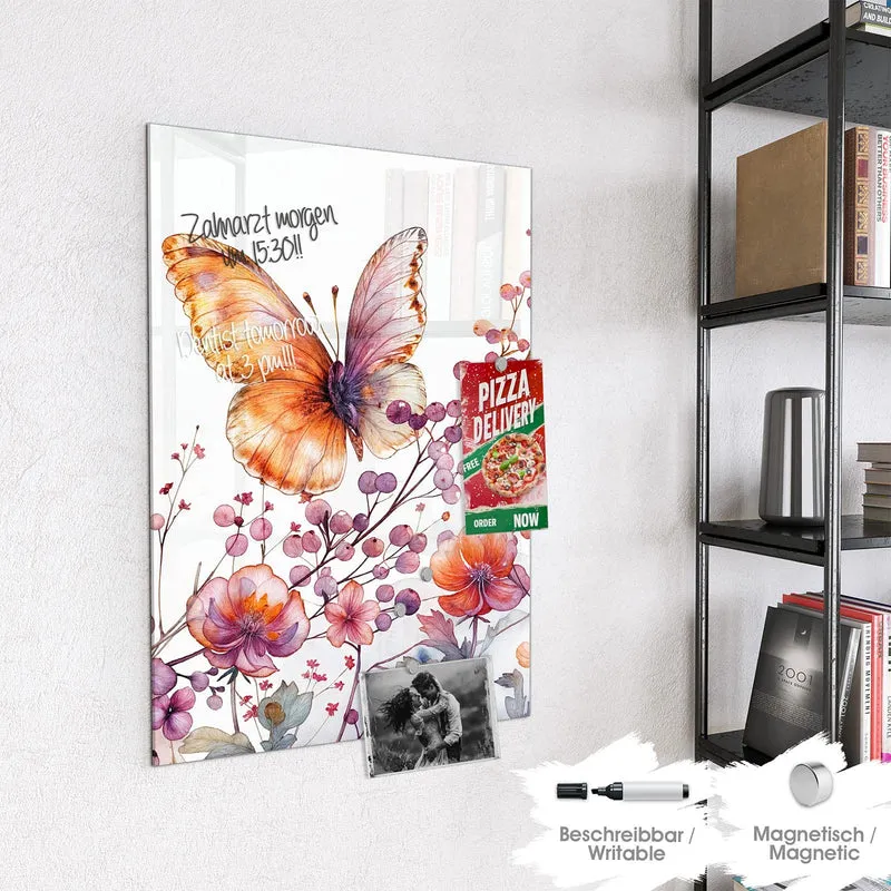 Magnettafel - Falter über Blüten