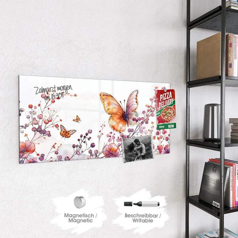 Magnettafel - Falter über Blüten