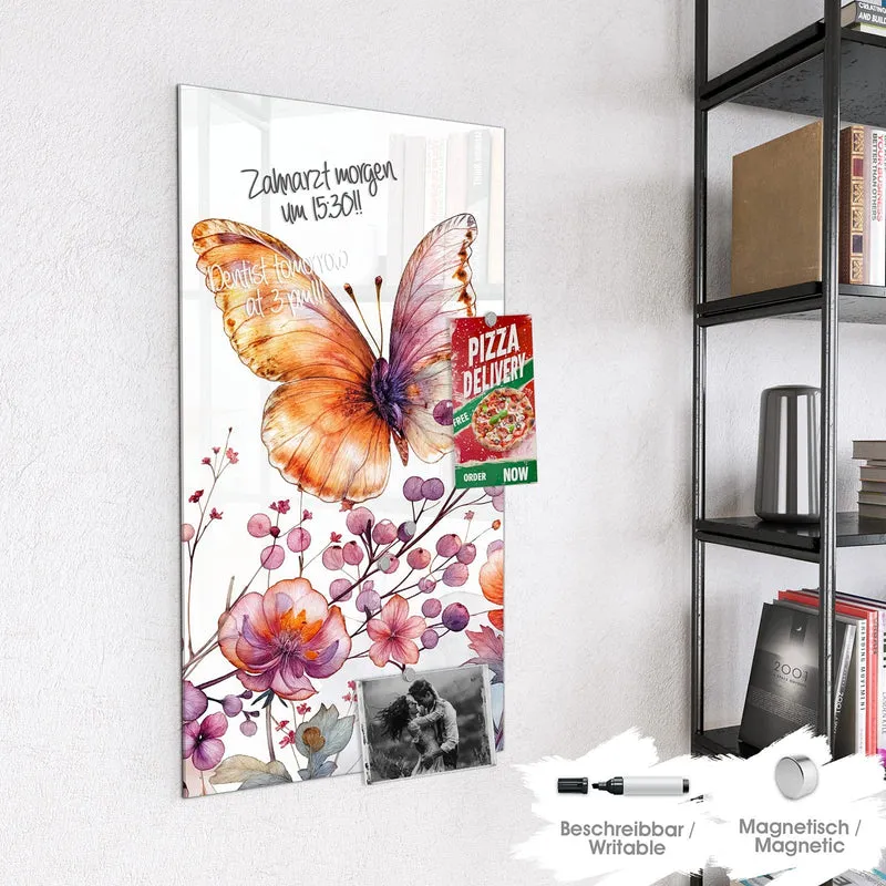 Magnettafel - Falter über Blüten