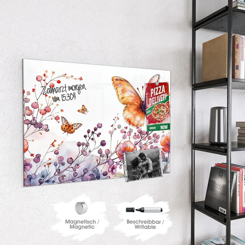 Magnettafel - Falter über Blüten