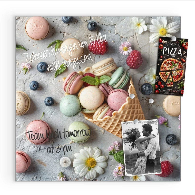 Magnettafel - Macarons in der Waffel