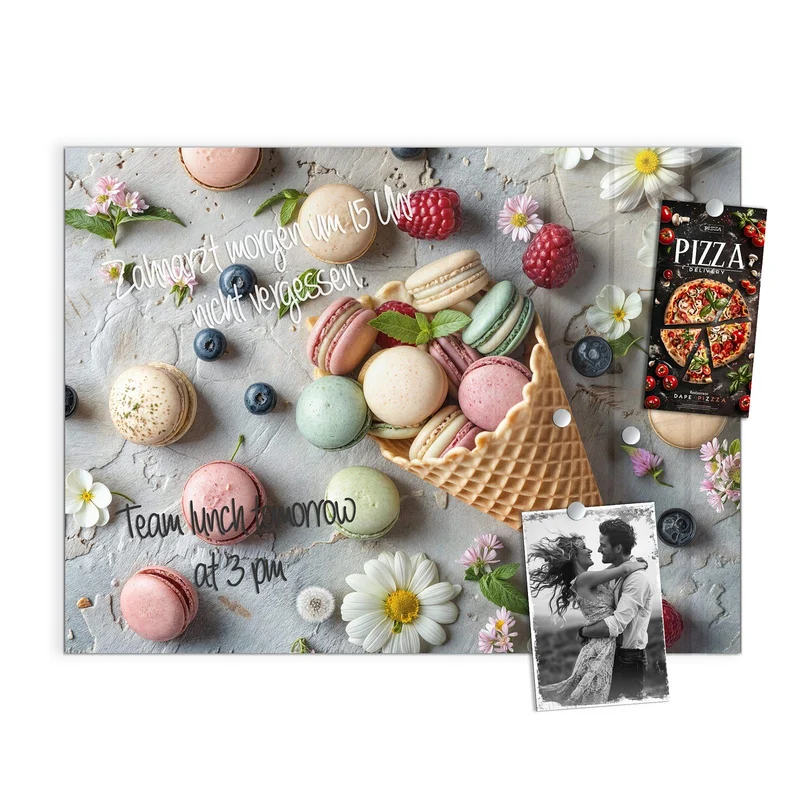 Magnettafel - Macarons in der Waffel