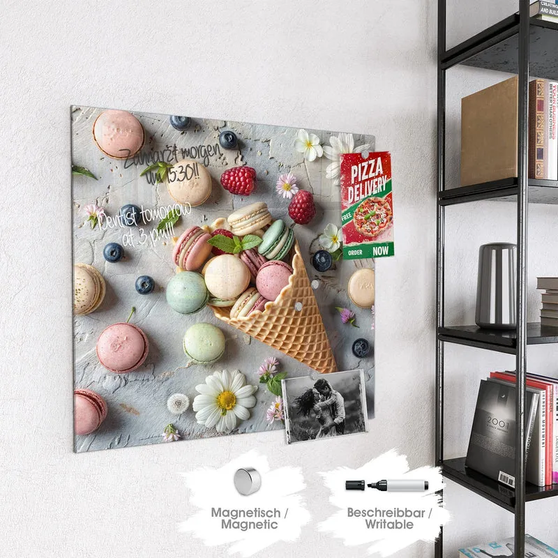 Magnettafel - Macarons in der Waffel