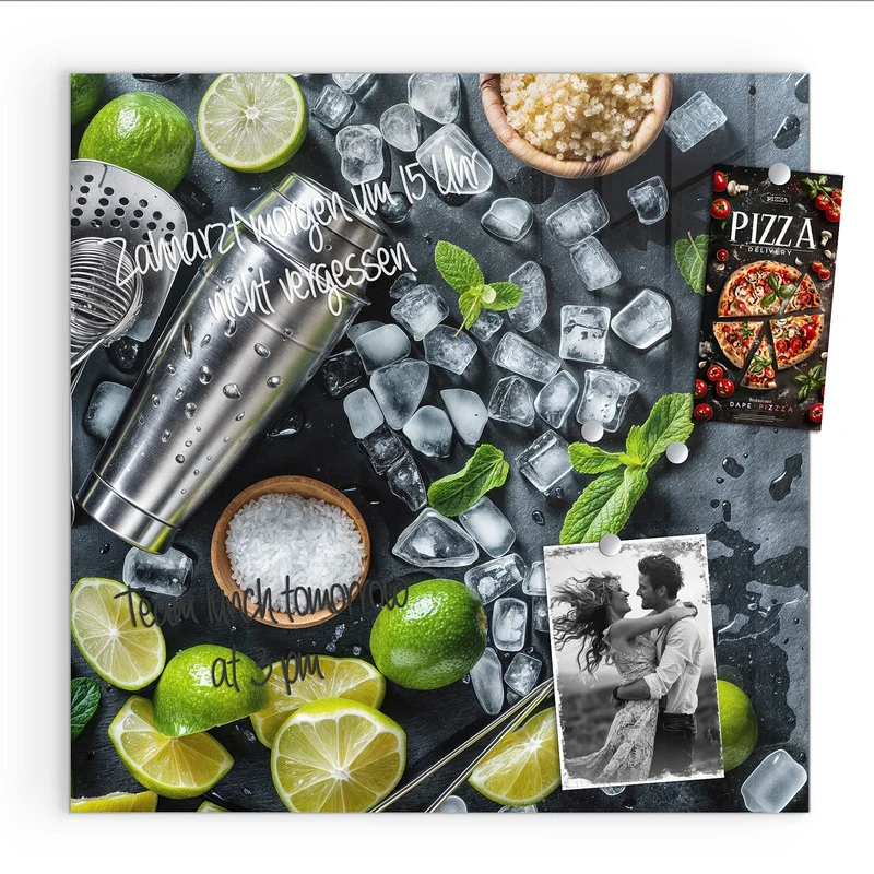 Magnettafel - Shaker mit Limetten
