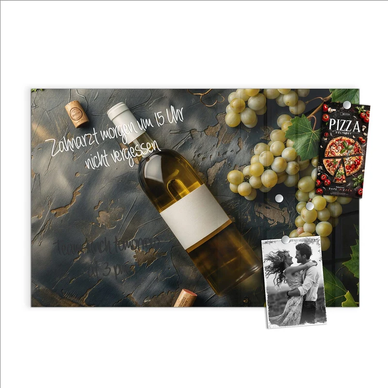 Magnettafel - Weißwein mit Trauben