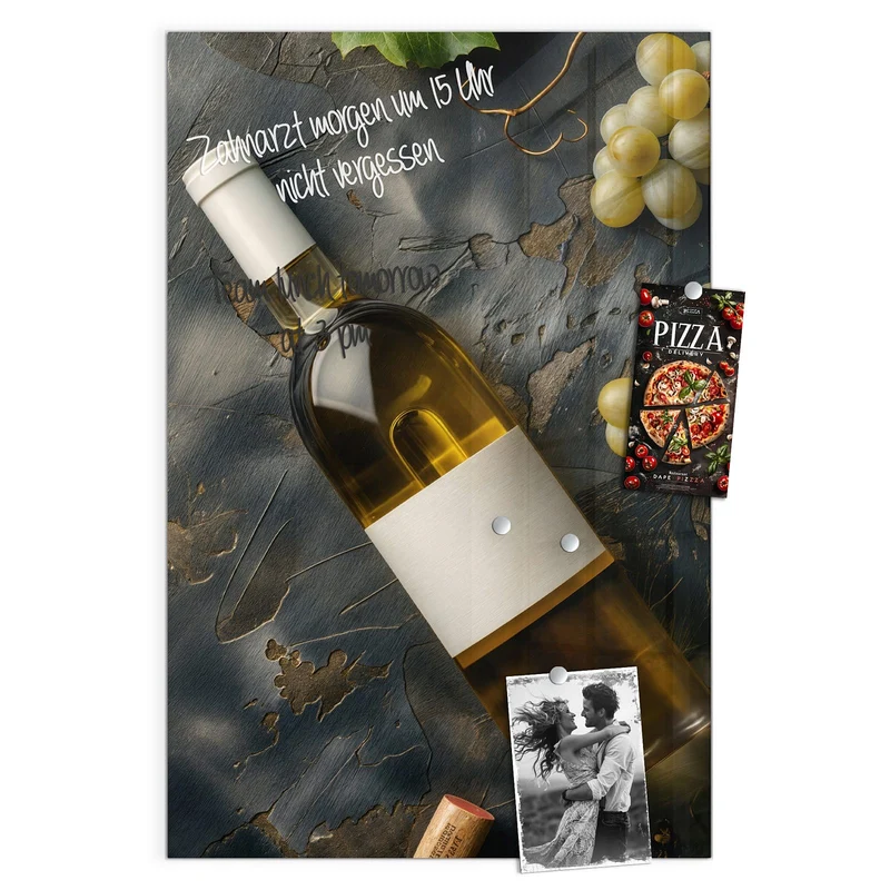 Magnettafel - Weißwein mit Trauben