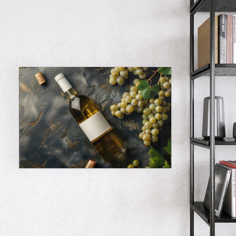 Magnettafel - Weißwein mit Trauben