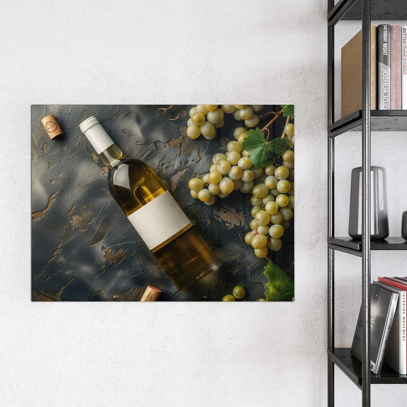 Magnettafel - Weißwein mit Trauben