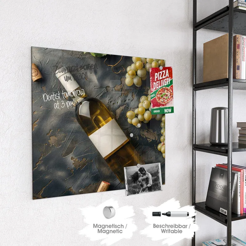 Magnettafel - Weißwein mit Trauben