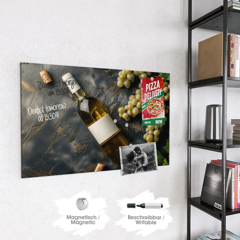 Magnettafel - Weißwein mit Trauben