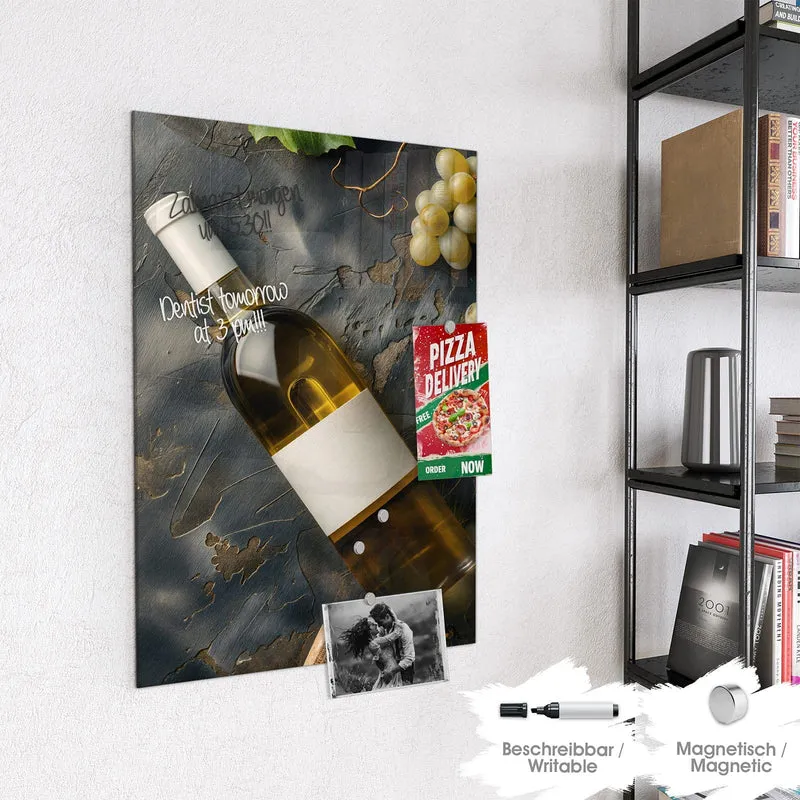 Magnettafel - Weißwein mit Trauben