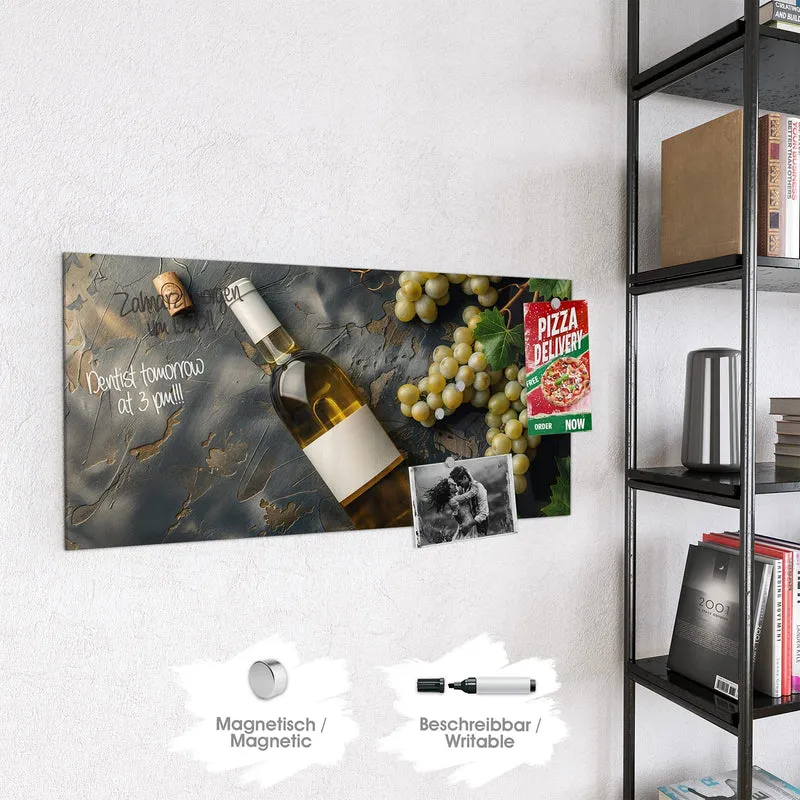 Magnettafel - Weißwein mit Trauben