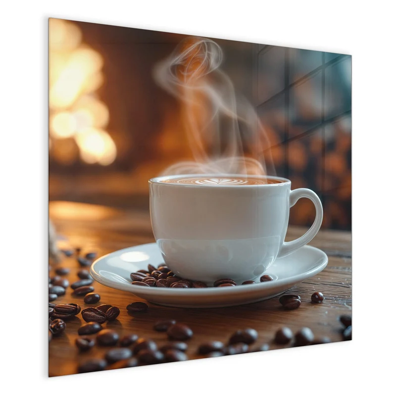 Magnettafel - Kaffee am Kaminfeuer