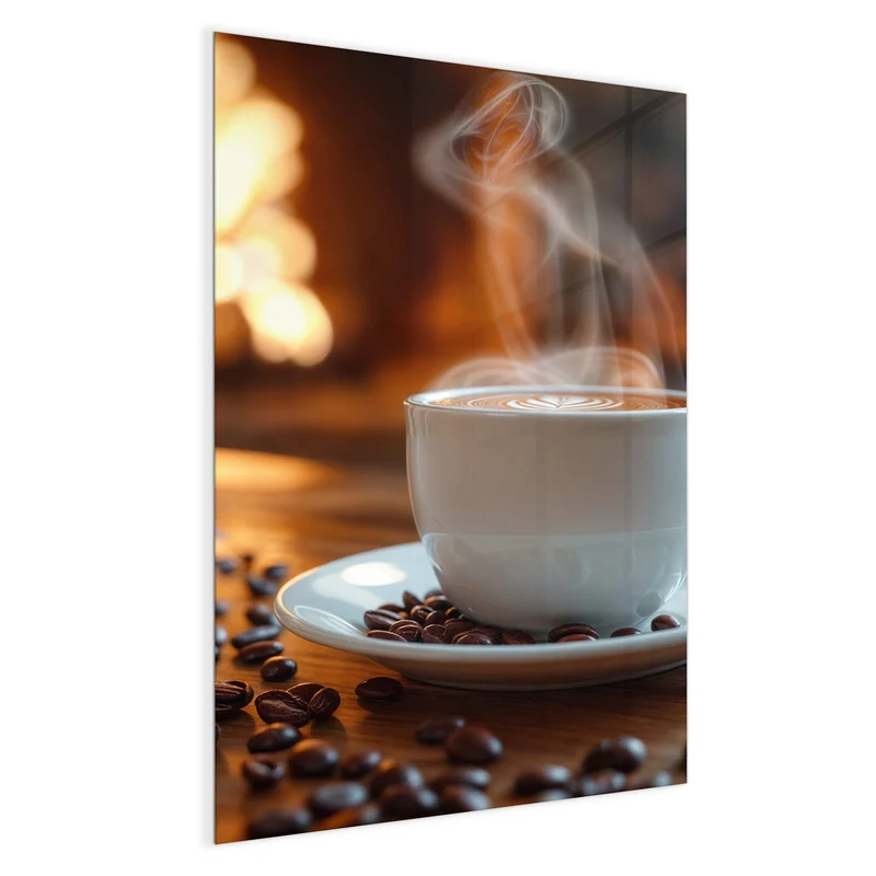 Magnettafel - Kaffee am Kaminfeuer