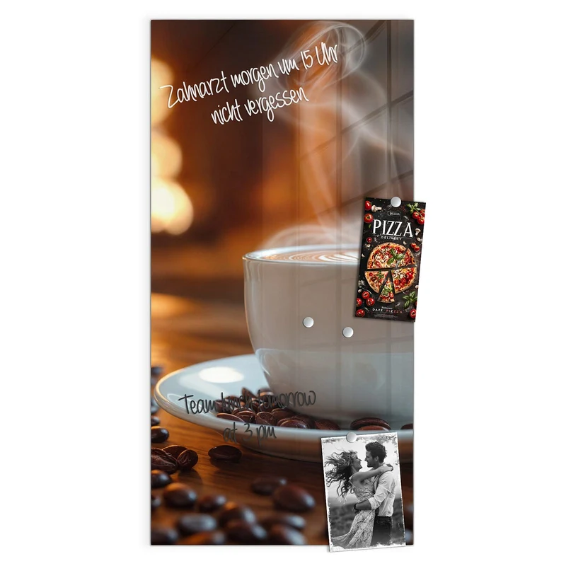 Magnettafel - Kaffee am Kaminfeuer