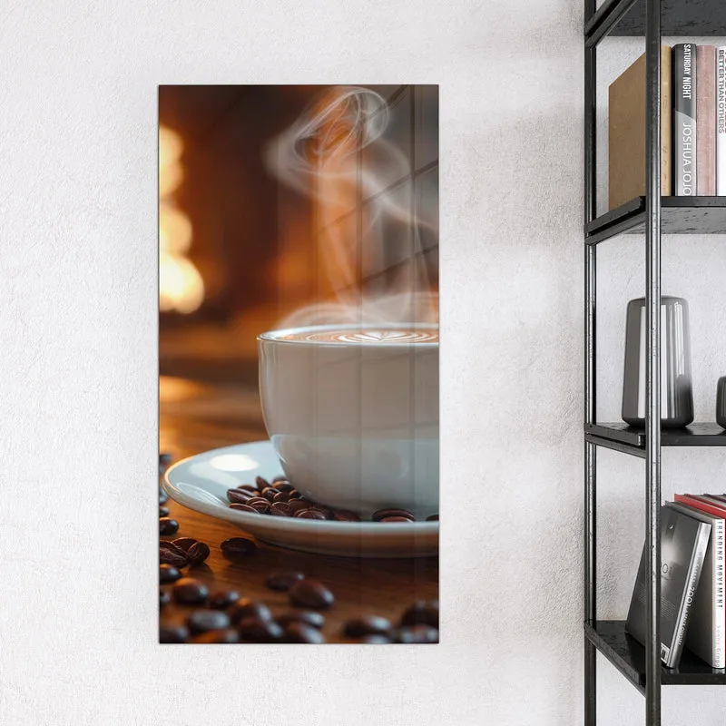 Magnettafel - Kaffee am Kaminfeuer