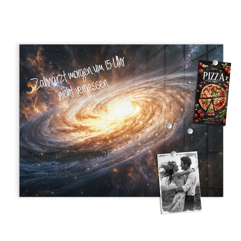 Magnettafel - Goldene Spiralgalaxie