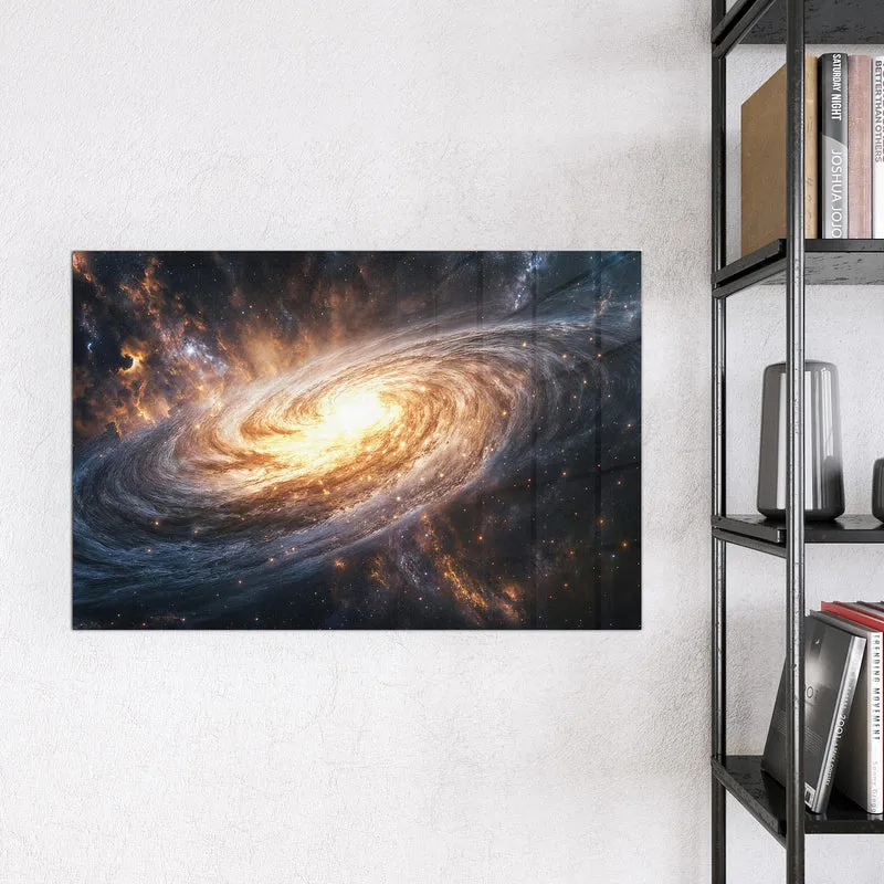 Magnettafel - Goldene Spiralgalaxie