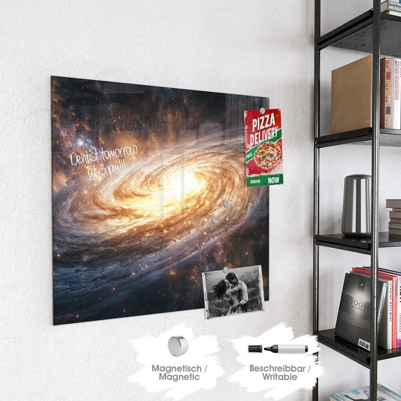 Magnettafel - Goldene Spiralgalaxie