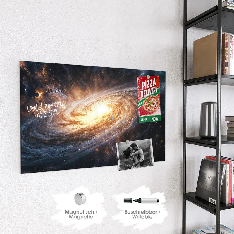 Magnettafel - Goldene Spiralgalaxie