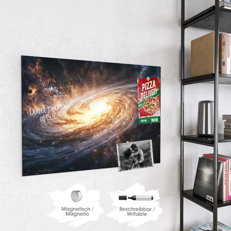 Magnettafel - Goldene Spiralgalaxie