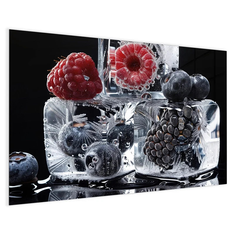 Magnettafel - Beeren auf Schwarz