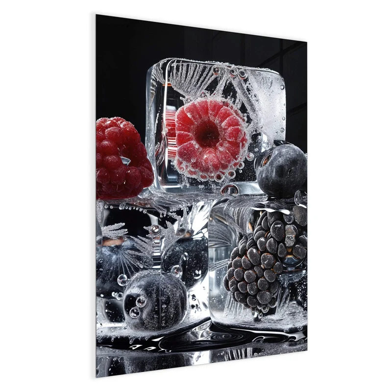 Magnettafel - Beeren auf Schwarz