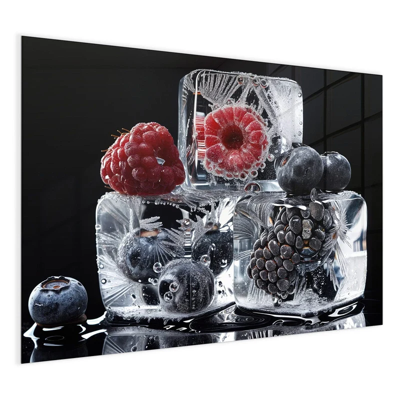 Magnettafel - Beeren auf Schwarz