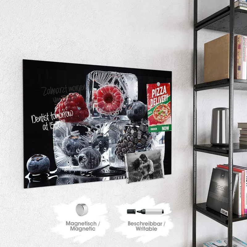 Magnettafel - Beeren auf Schwarz