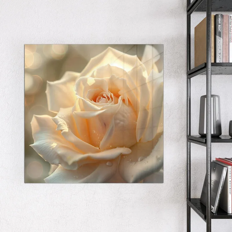 Magnettafel - Rose mit Wassertropfen