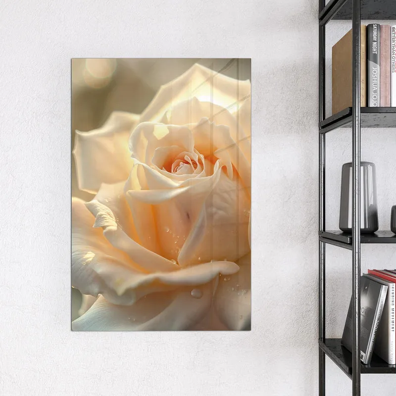 Magnettafel - Rose mit Wassertropfen