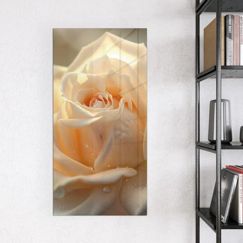Magnettafel - Rose mit Wassertropfen