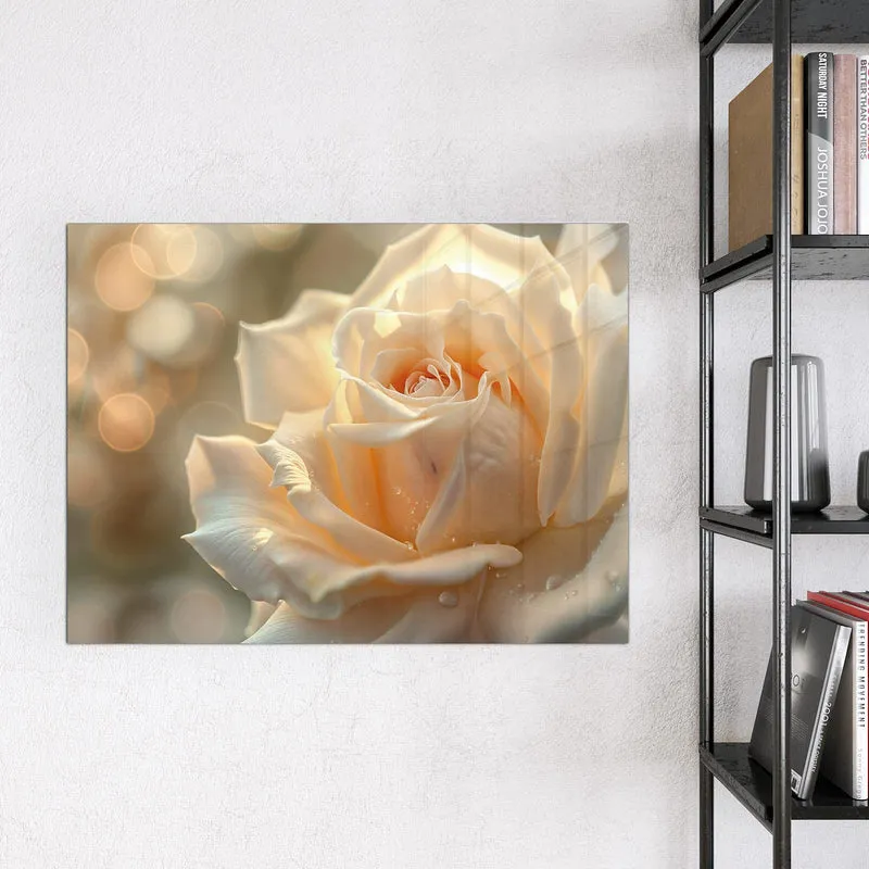 Magnettafel - Rose mit Wassertropfen