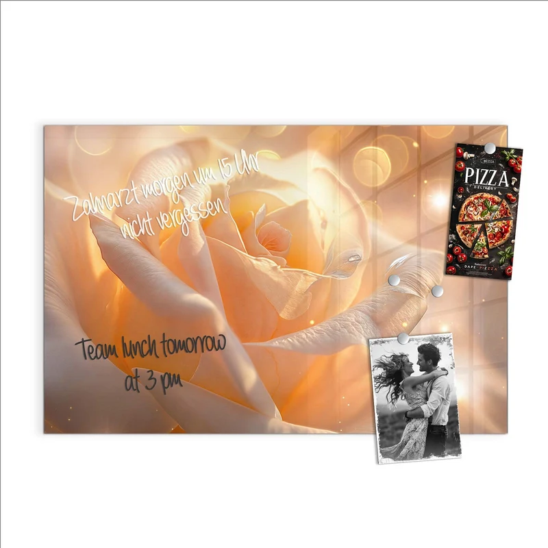 Magnettafel - Apricotfarbene Rose
