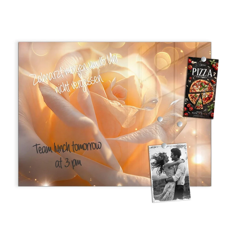 Magnettafel - Apricotfarbene Rose