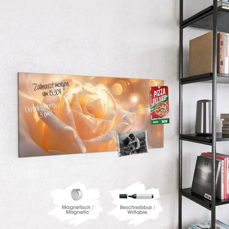 Magnettafel - Apricotfarbene Rose