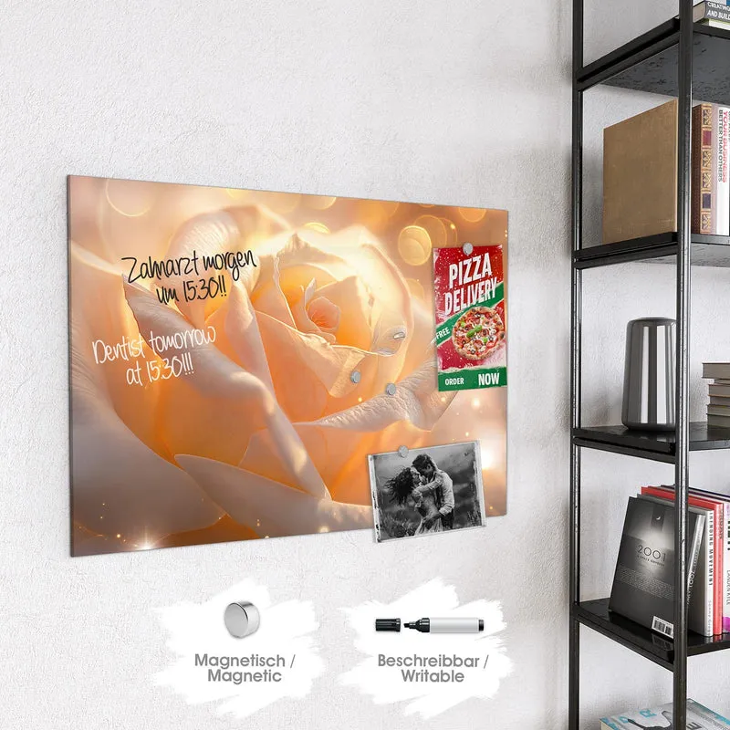 Magnettafel - Apricotfarbene Rose