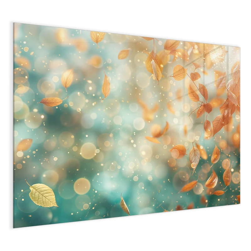 Magnettafel - Goldene Blätter im Flug