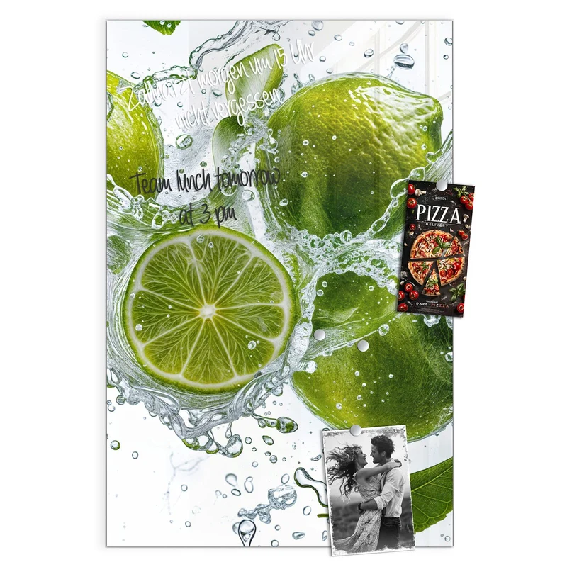 Magnettafel - Limetten mit Blättern
