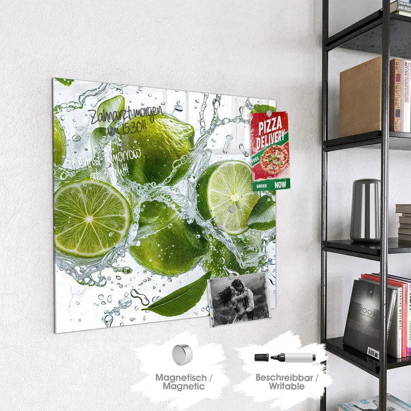 Magnettafel - Limetten mit Blättern