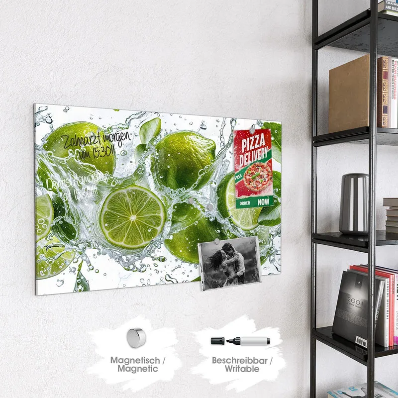 Magnettafel - Limetten mit Blättern