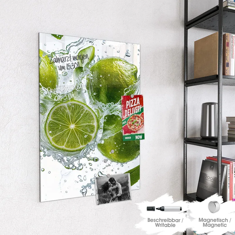 Magnettafel - Limetten mit Blättern