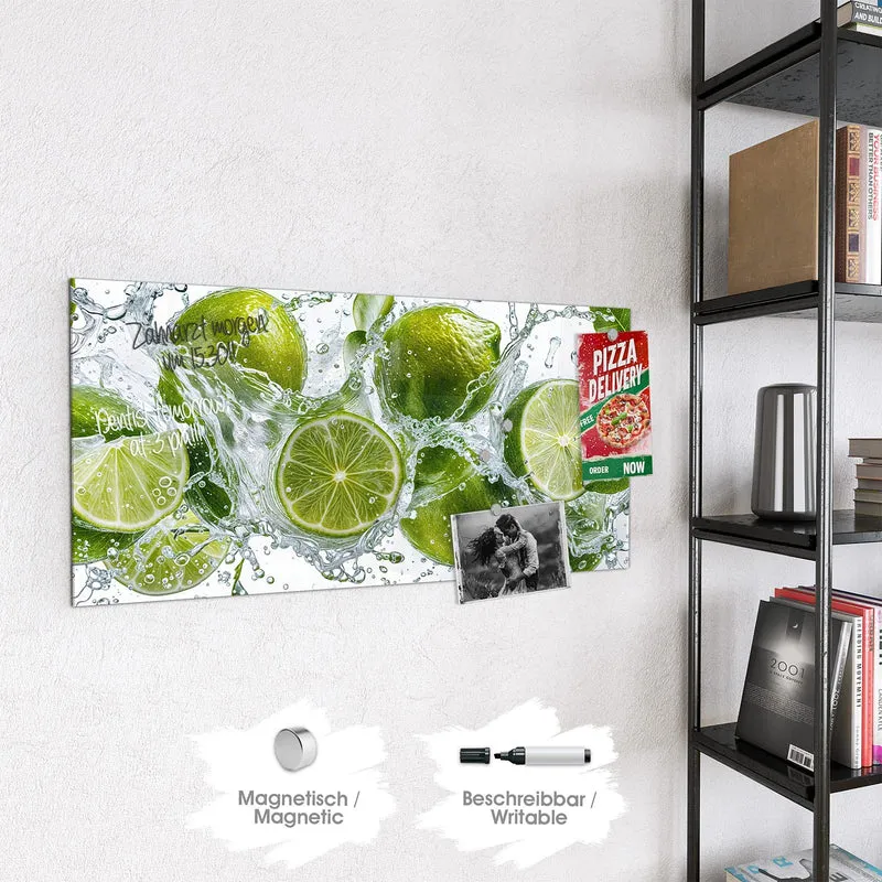 Magnettafel - Limetten mit Blättern