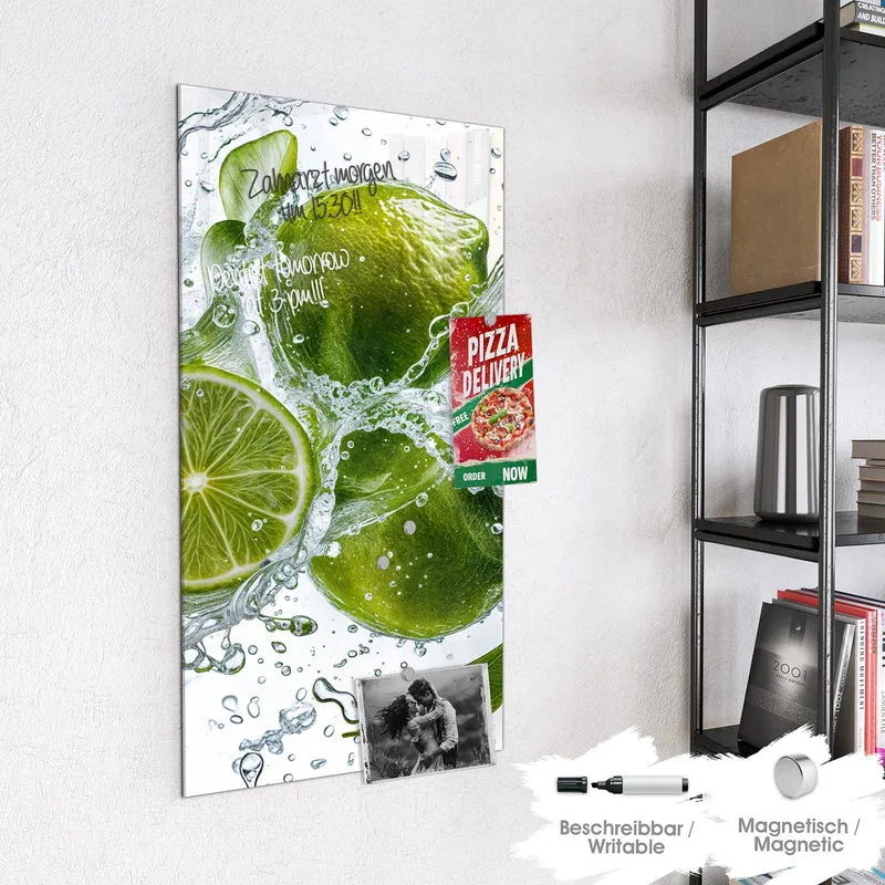 Magnettafel - Limetten mit Blättern