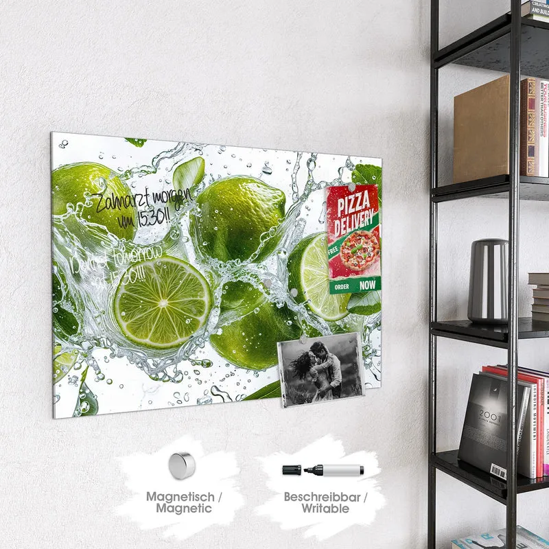 Magnettafel - Limetten mit Blättern