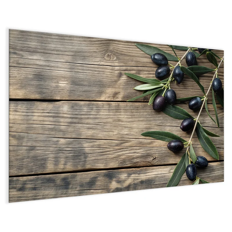 Magnettafel - Holztisch mit Oliven
